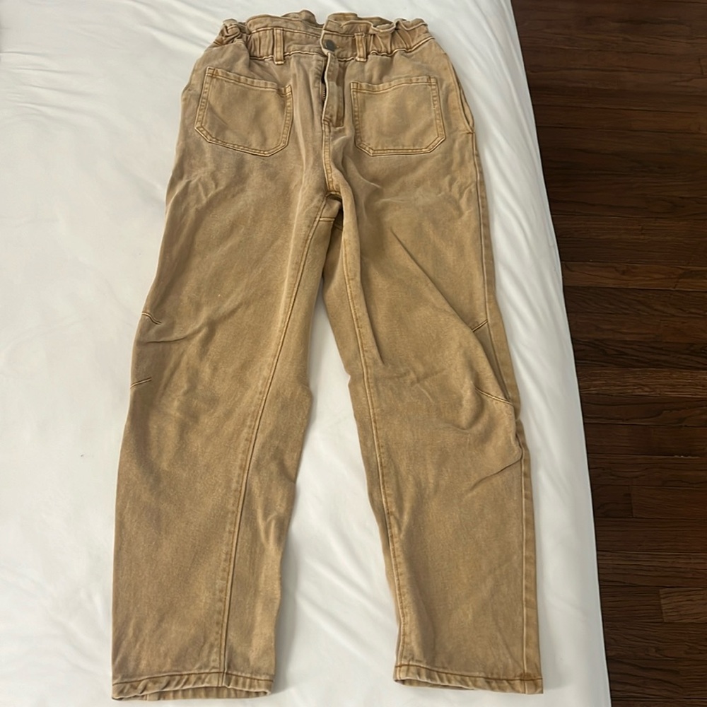Bohme Khaki color size small paper bag jeans